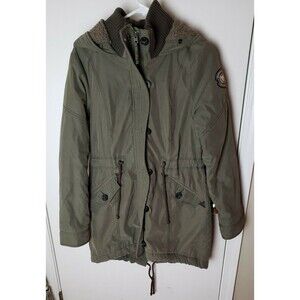 Abercrombie & Fitch 3-in-1 Olive Utility Parka Jacket Sherpa Lined Fur Hood Coat
